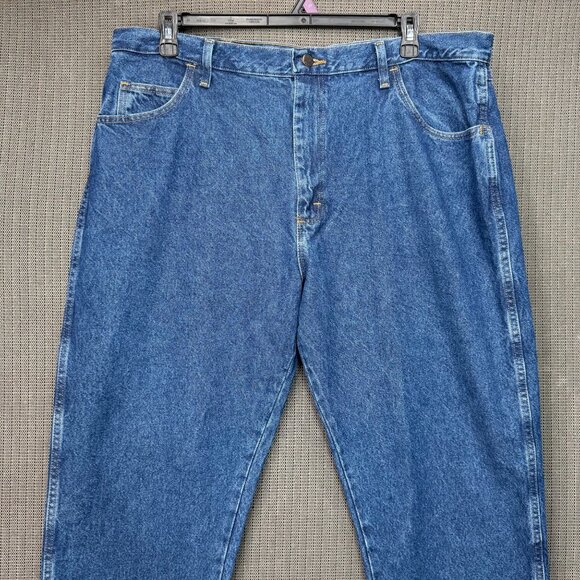 Rustler Mens Size 40x30  Blue Relaxed Fit Straight Leg Denim Jeans Rugged Wear - Picture 10 of 11